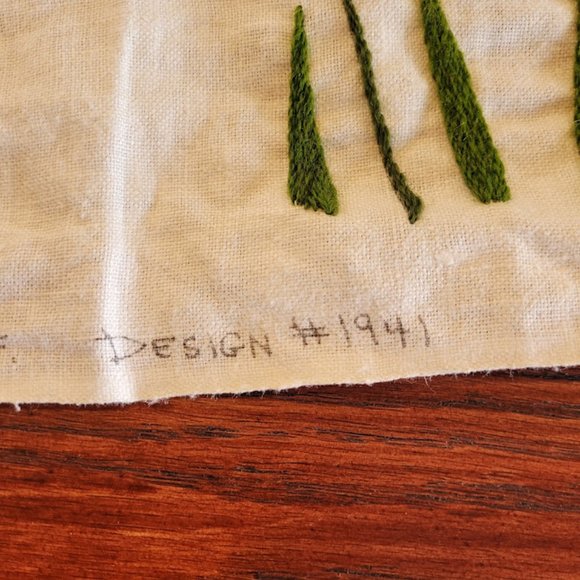 Vintage 1972 Embroidery Handmade Asian Lady Geisha Iris Slow Stitch Cottagecore - Picture 12 of 14